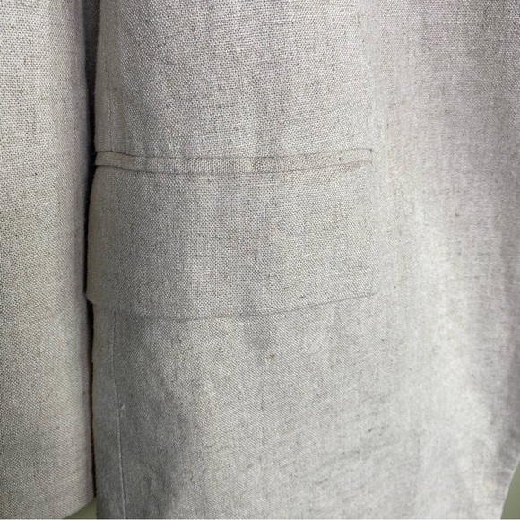 Zara Light Tan Linen Women's Oversized Blazer Size M - Picture 3 of 15